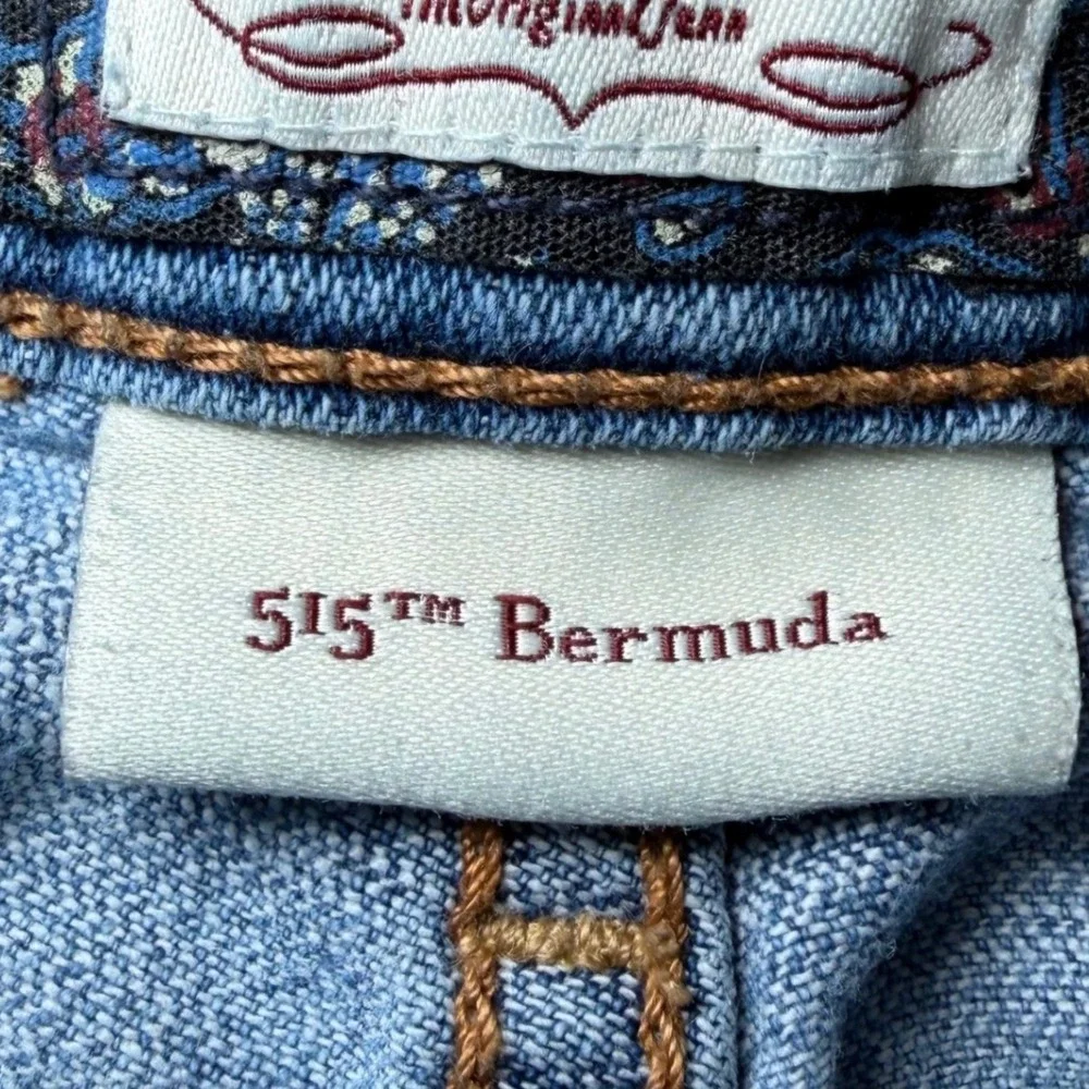 Levis 515 Womens Size 14 Bermuda Denim Shorts Cuffed Stretch Jean Casual Summer